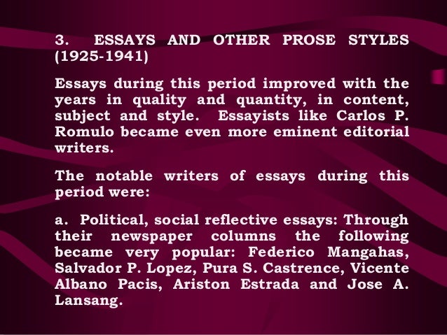 essays and other prose styles